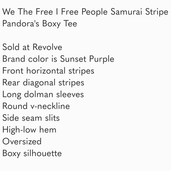 WE THE FREE people samurai stripe tee L long sleeve chevron oversize dolman top - Picture 2 of 8